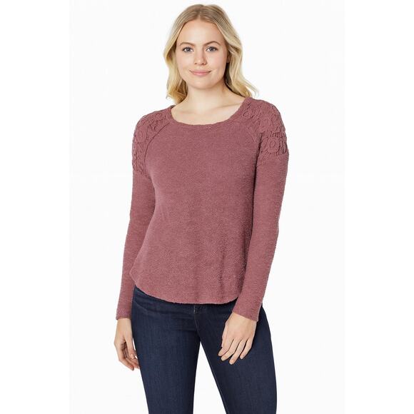 O'Neill Purple Floral Knit Pullover Sweater - Size Medium - Picture 1 of 10